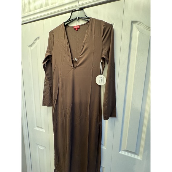 staud cleo dress In Chocolate. Long Steve NWT Sz Large Swimsuit Cover - Picture 7 of 10